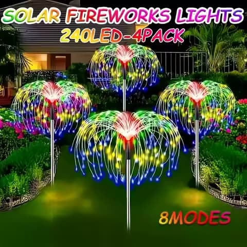 Lot de 6 lampes solaires de jardin – 8 modes, IP65
