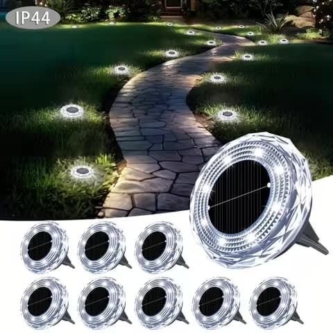 Mini lampadaire solaire en cristal – éclairage de trottoir