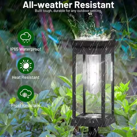 Lot de 4 lampes solaires imperméables – allée et jardin