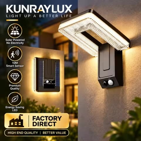 Lampe solaire à détecteur de mouvement – 120°, 3 modes