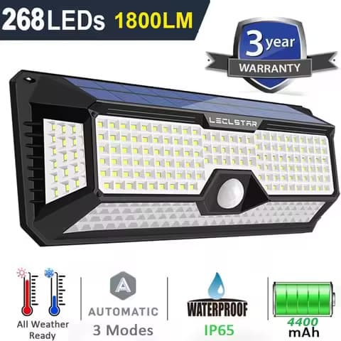 Lampes solaires de sécurité LECLSTAR – 4 têtes grand angle