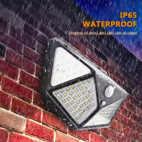 Applique solaire 100 LED – capteur de mouvement, réverbère