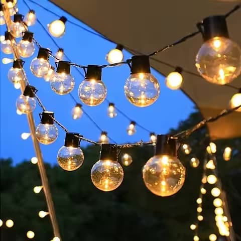 Guirlande solaire globes G40 – 10 ou 20 LED